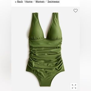 NWOT J Crew ruched v neck one piece swimsuit